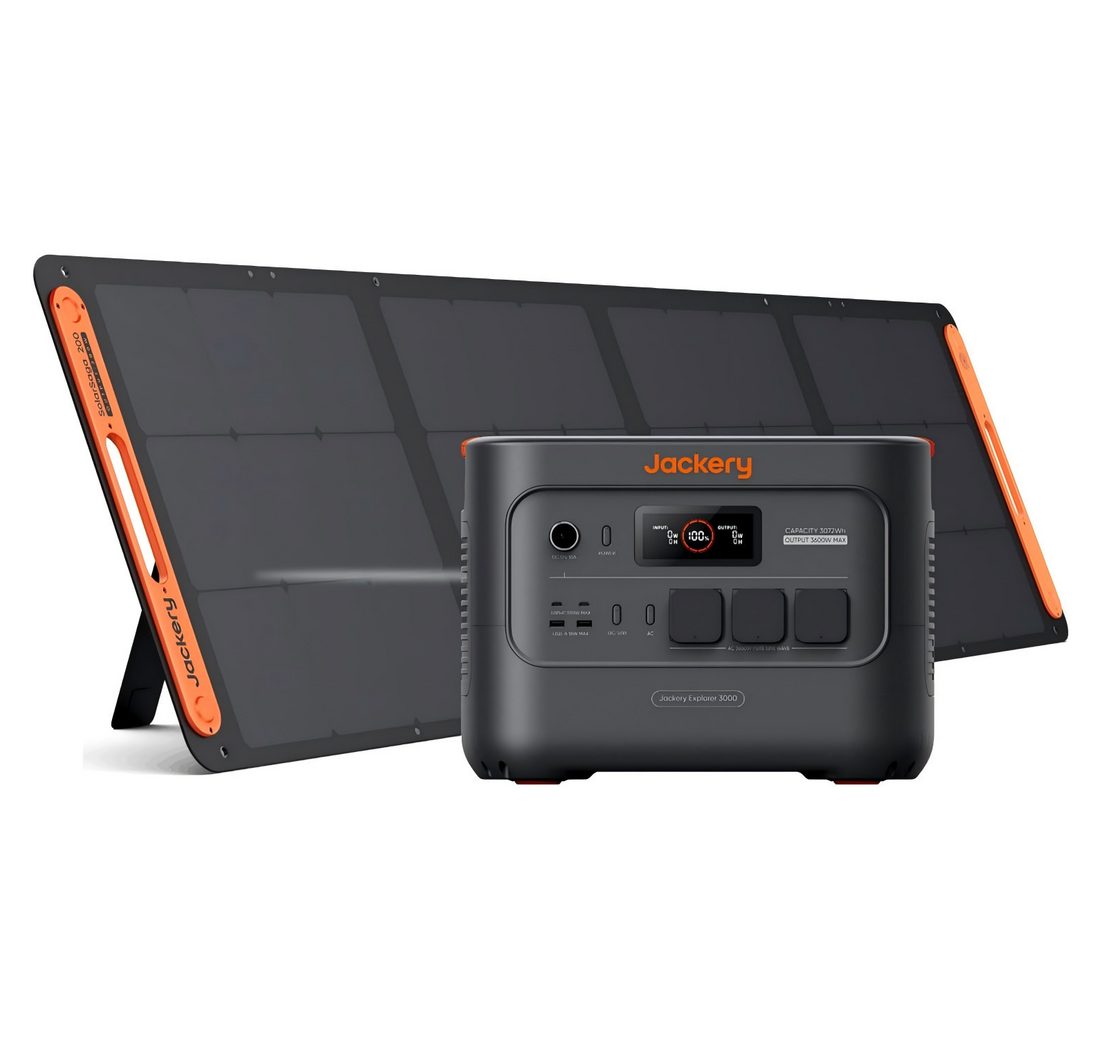 Jackery Stromgenerator E3000 v2 mit 200W Solargenerator